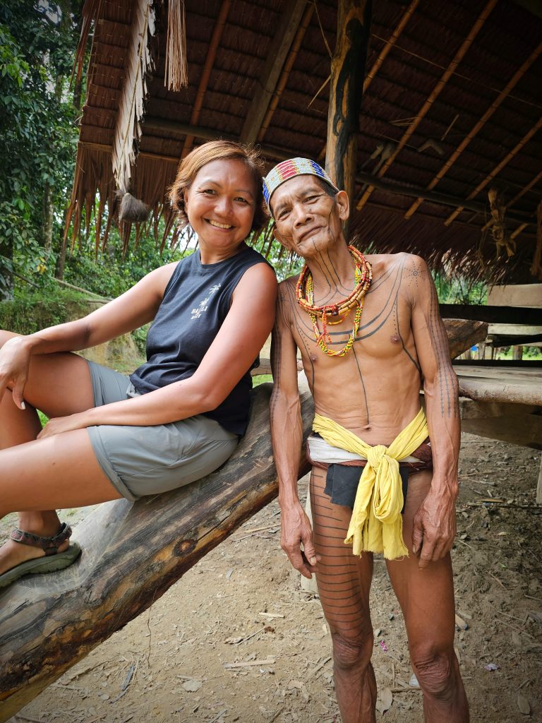 Shannim with Aman Sergi, the Mentawai shaman, in the Siberut