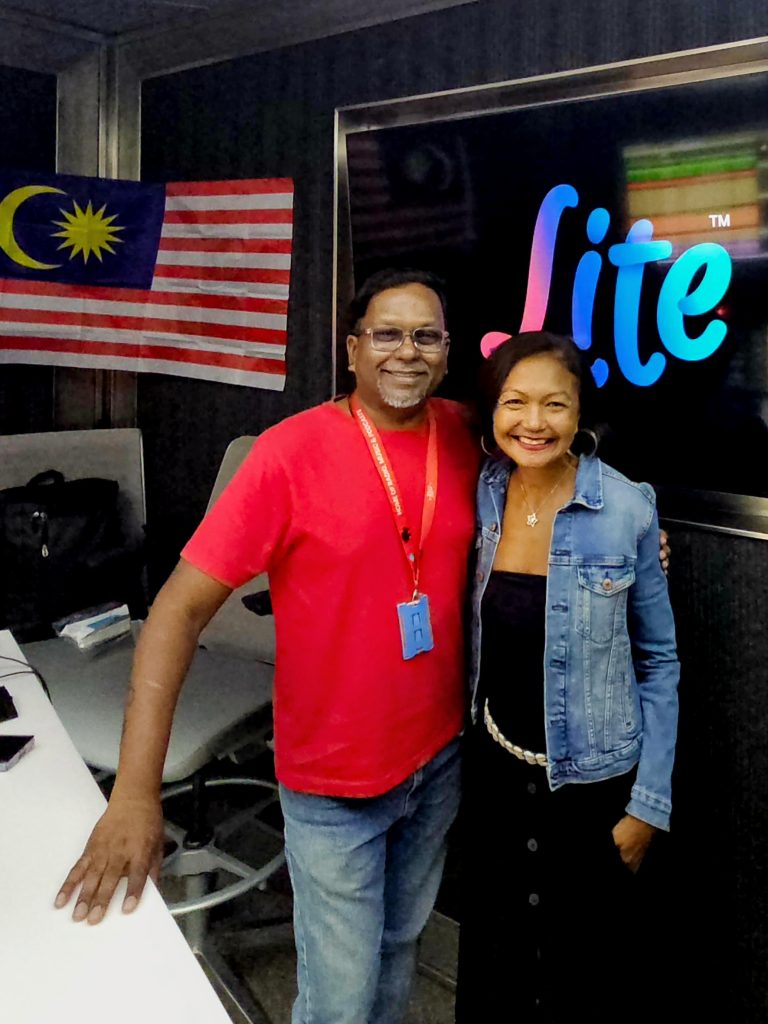 Travel writer Shannim in the Lite FM studio with the host