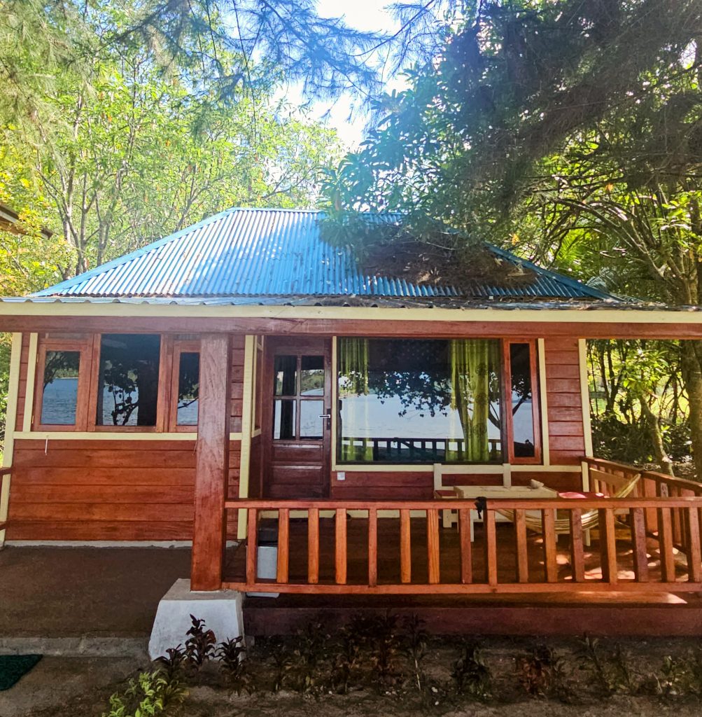 Wooden family beach bungalow at Ricky's Beach House in Sungai Pinang, West Sumatra