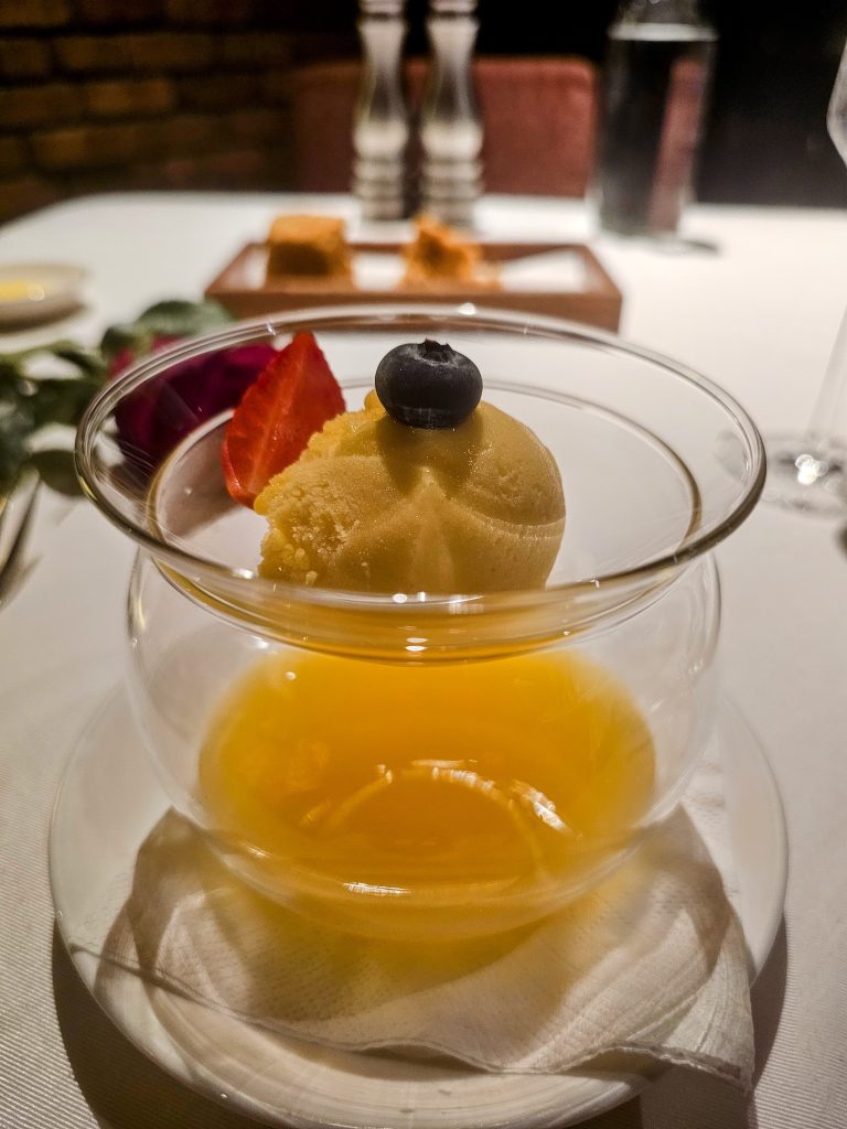 Ice-cream beautifully served at Feringgi Grill restaurant, Shangri-La Rasa Sayang, Penang