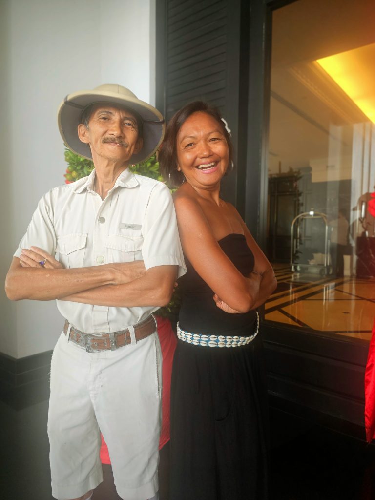 ravel writer Shannim with Pakcik Ezzat, the beloved bellman at E&O Hotel Penang