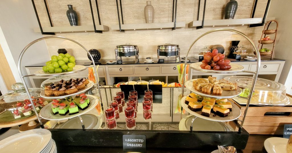 Evening canapés and tapas at the Club Lounge Pelangi Beach Resort & Spa Langkawi