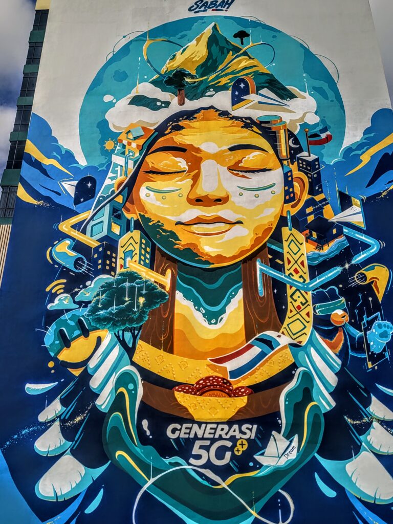 Vibrant ttreet art mural Kota Kinabalu Sabah