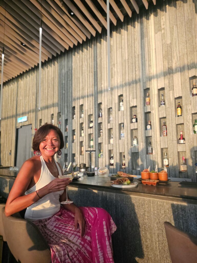 Writer Shannim at ON23 rooftop bar Hyatt Centric Kota Kinabalu