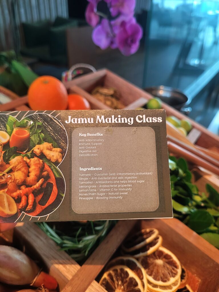 Fresh local ingredients for jamu making class at ON23 Hyatt Centric Kota Kinabalu 