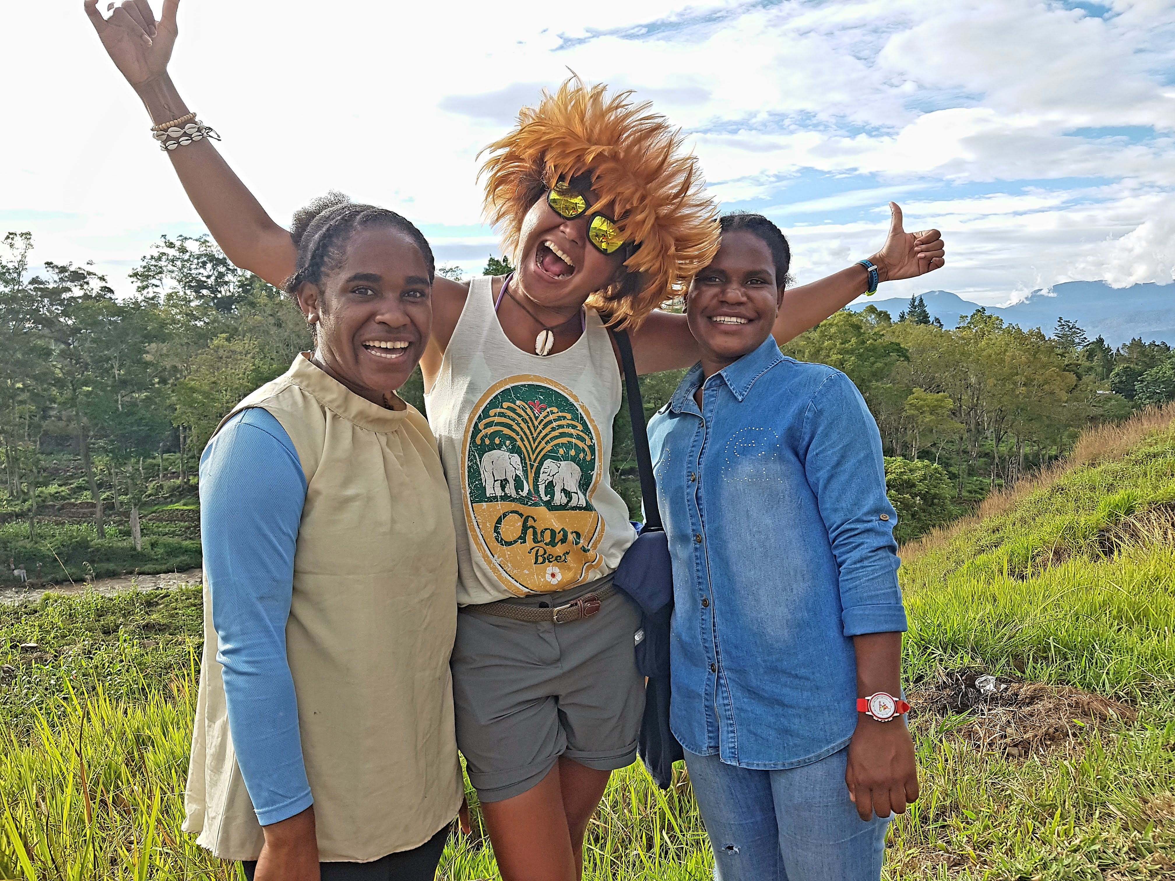 Writer Shannim with the Dani community during the Baliem Valley Festival