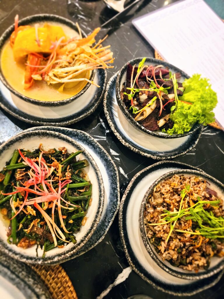 Selection of traditional Iban dishes served at Kechala Restaurant at Cove 55, Sarawak