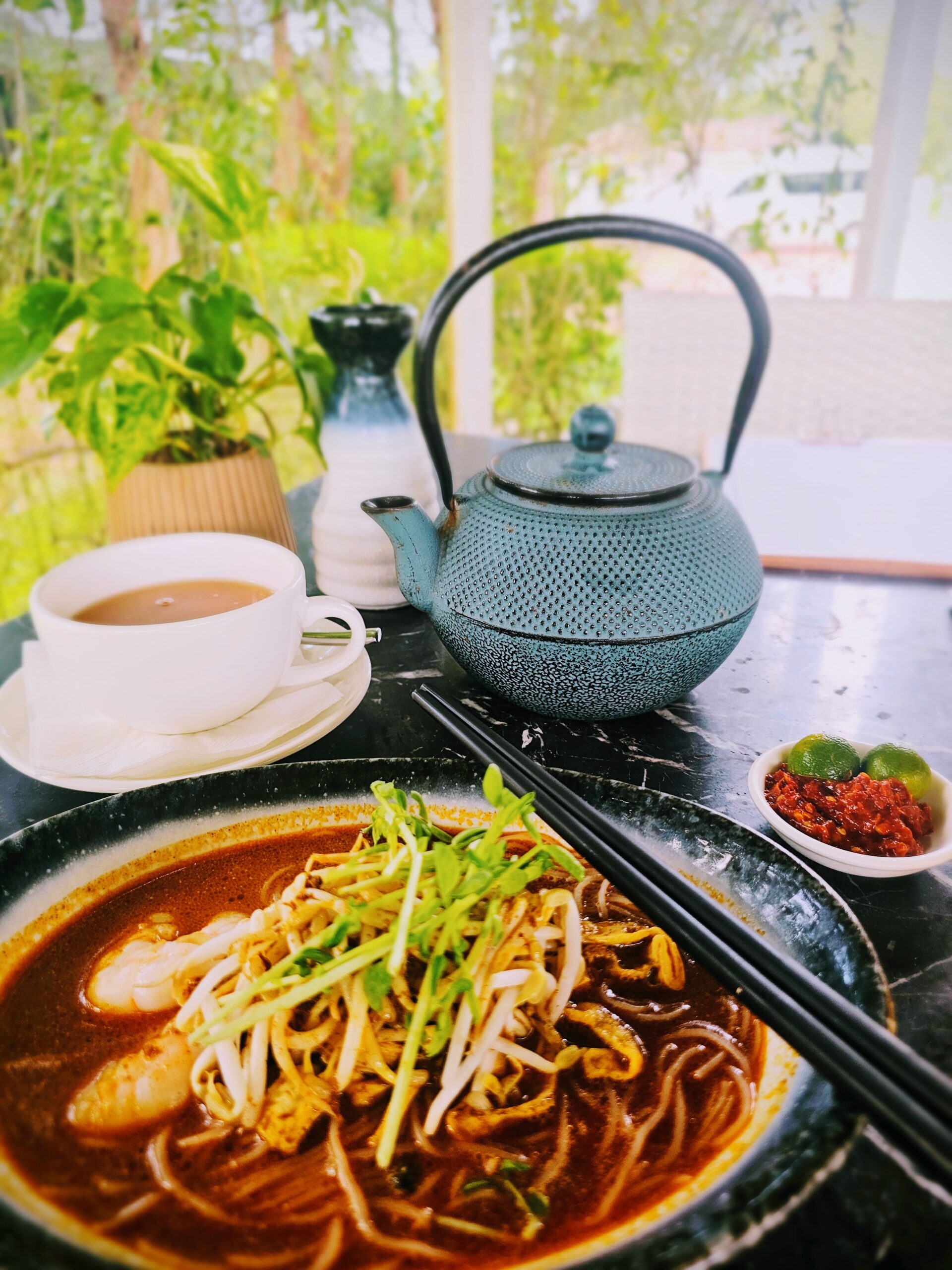 Traditional Sarawak laksa served at Kechala Restaurant at Cove 55 in Santubong, Sarawak