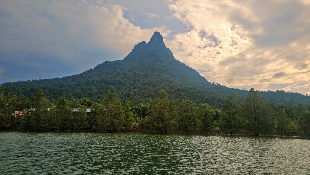 Mount Santubong overlooking the Santubong Wetlands in Sarawak