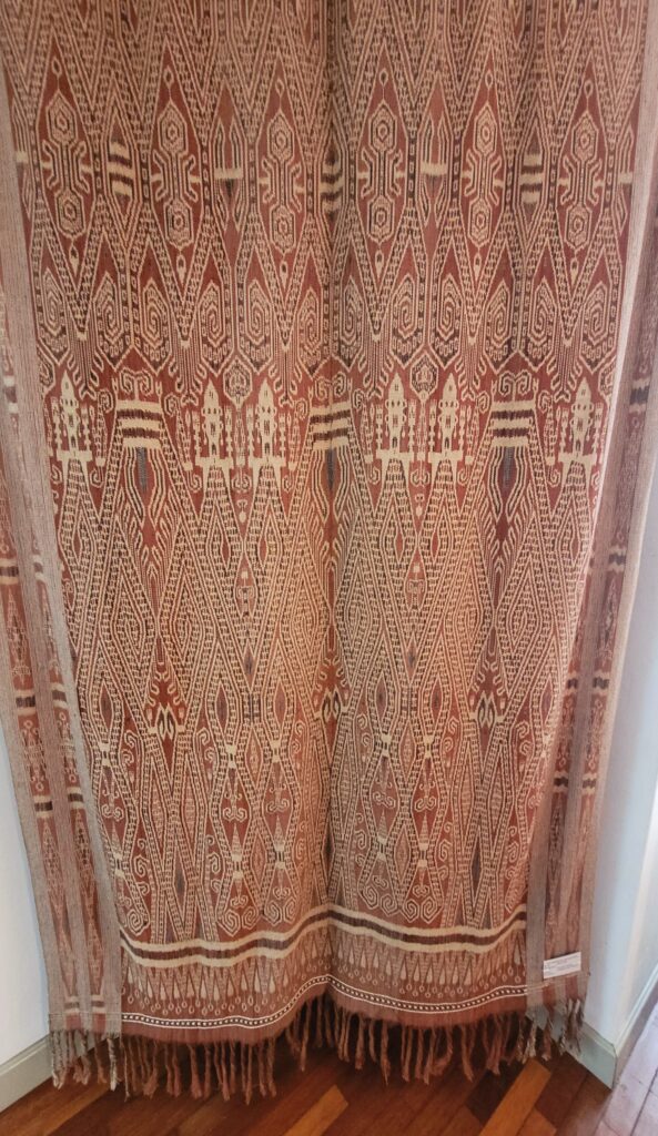 Traditional Pua Kumbu textiles displayed at the Tun Jugah Foundation in Kuching, Sarawak