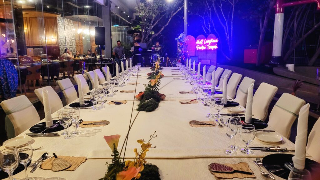 Elegant dinner table setting at Aloft Langkawi Pantai Tengah