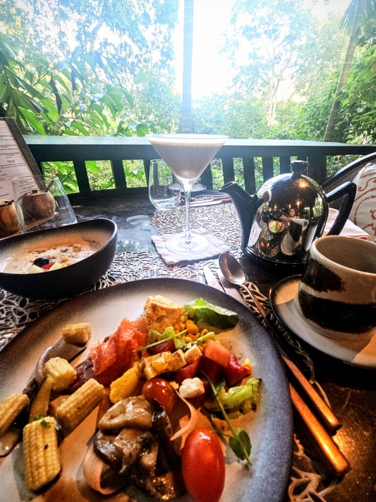 Breakfast overlooking the rainforest at The Ritz-Carlton, Langkawi
