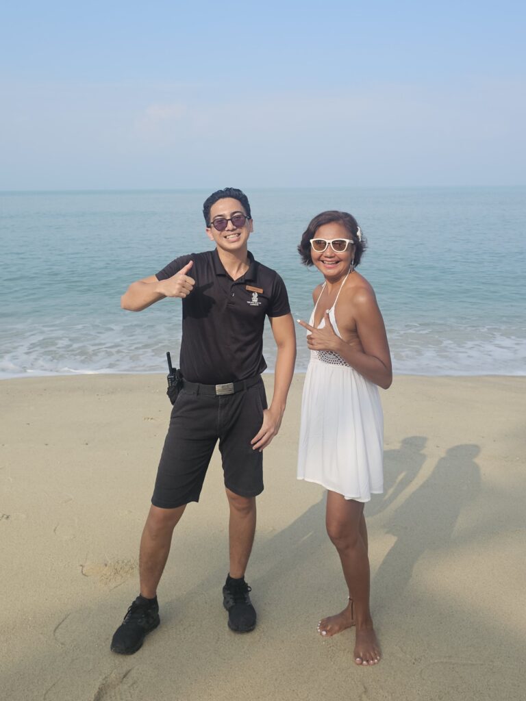 Malaysian travel writer Shannim with the Conservation Ambassador at The Ritz-Carlton, Langkawi