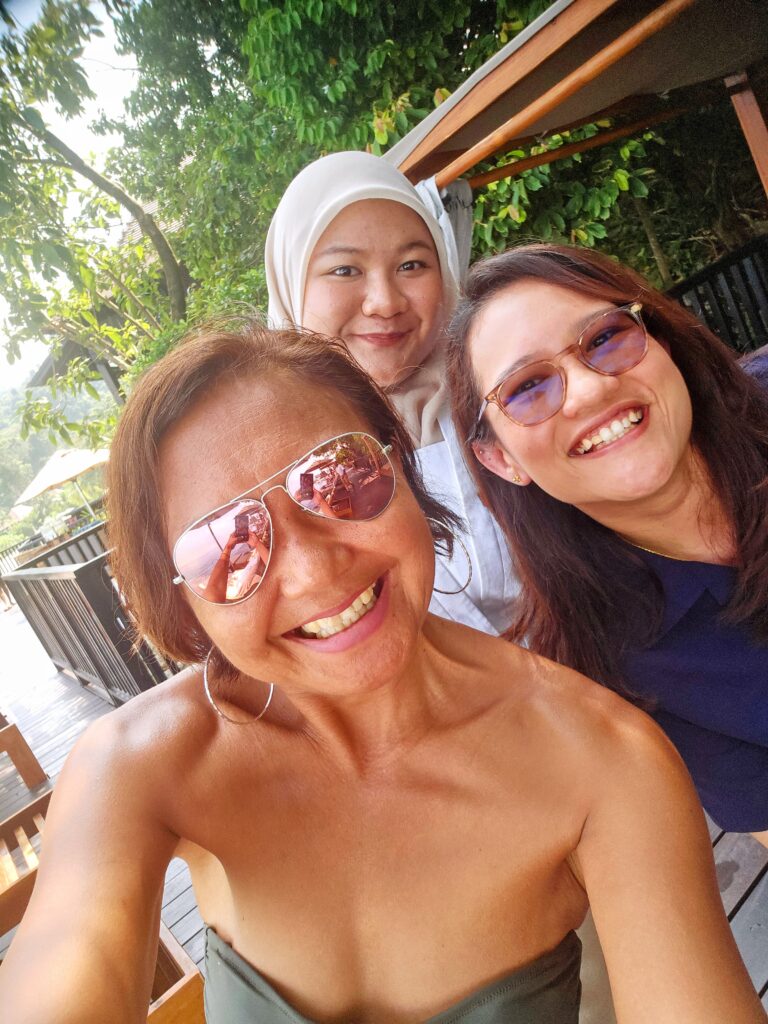 Malaysian travel writer Shannim with the team at The Ritz-Carlton, Langkawi