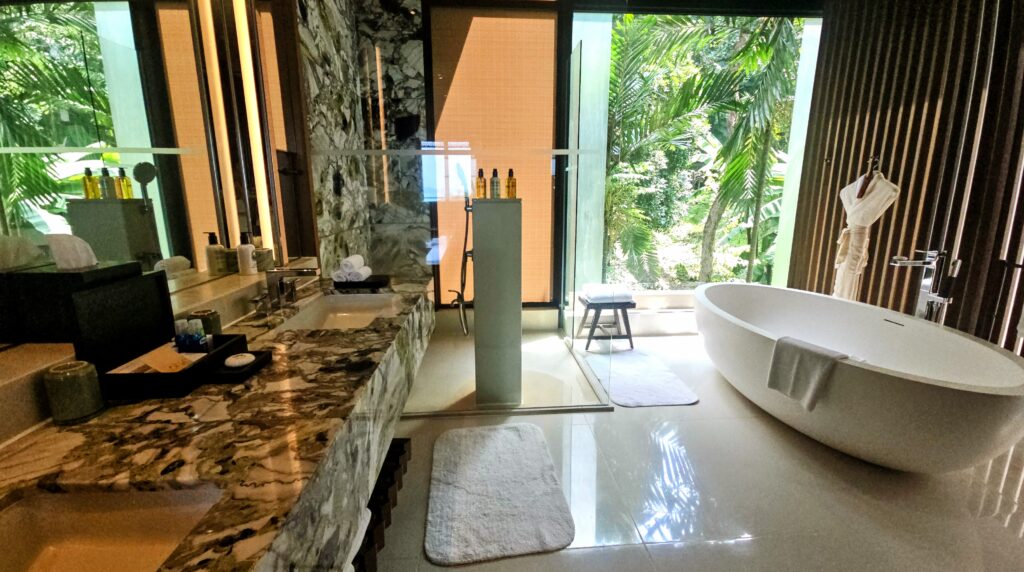 Elegant rainforest villa interior at The Ritz-Carlton Langkawi